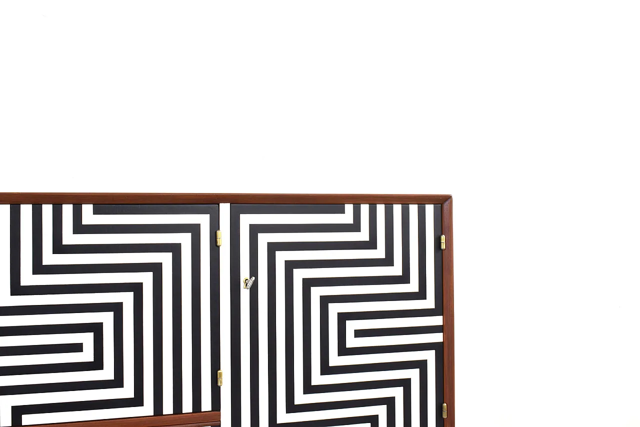 Op-Art Hand-Painted Sideboard Sideboard from Sven Andersen, 70s 14