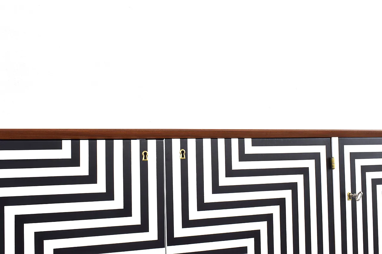 Op-Art Hand-Painted Sideboard Sideboard from Sven Andersen, 70s 15