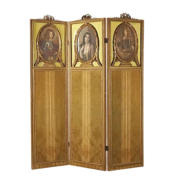 Paravento in legno dorato, primo '900