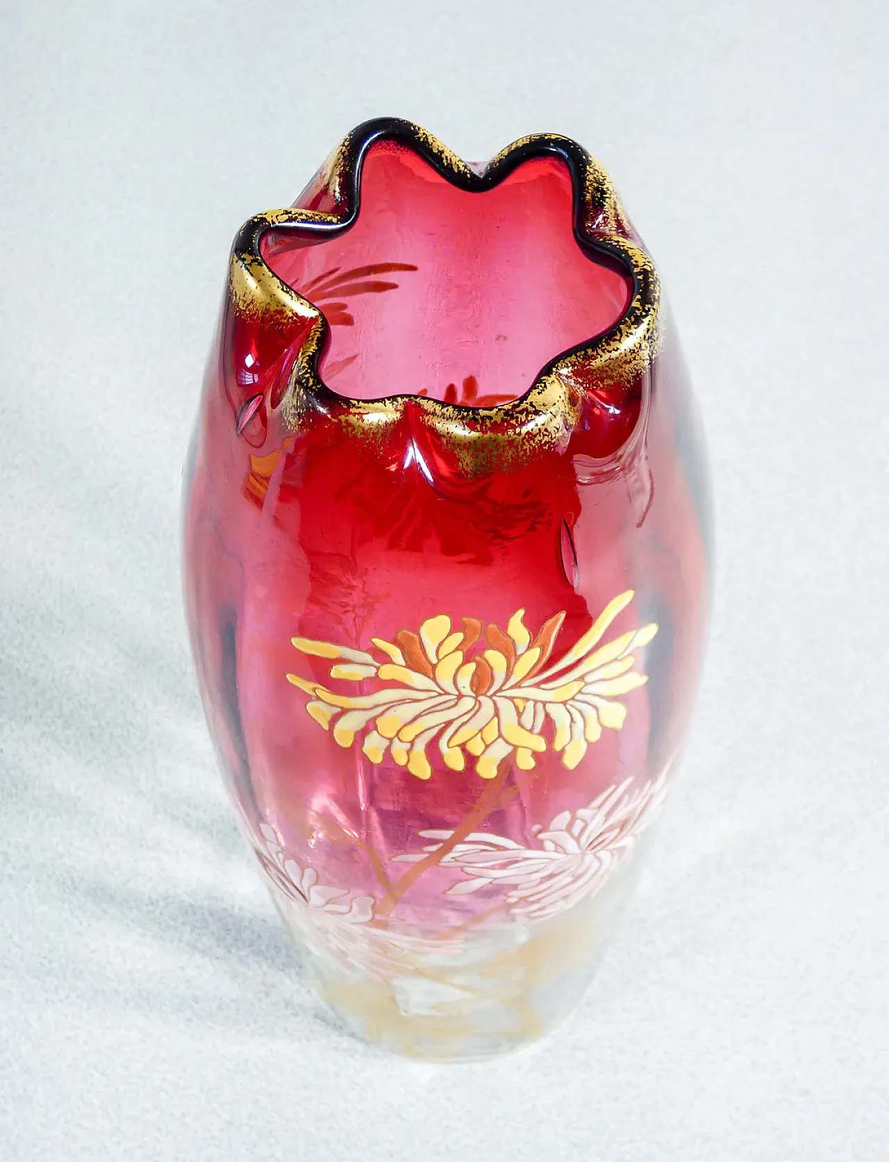 Legras hand-painted blown glass vase, 20th century 5