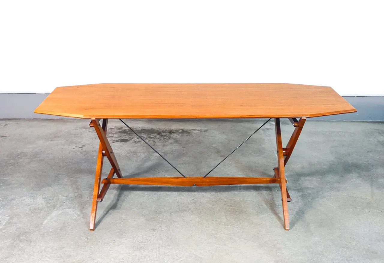 TL2 trestle table by Franco Albini in solid wood, 1950s 2
