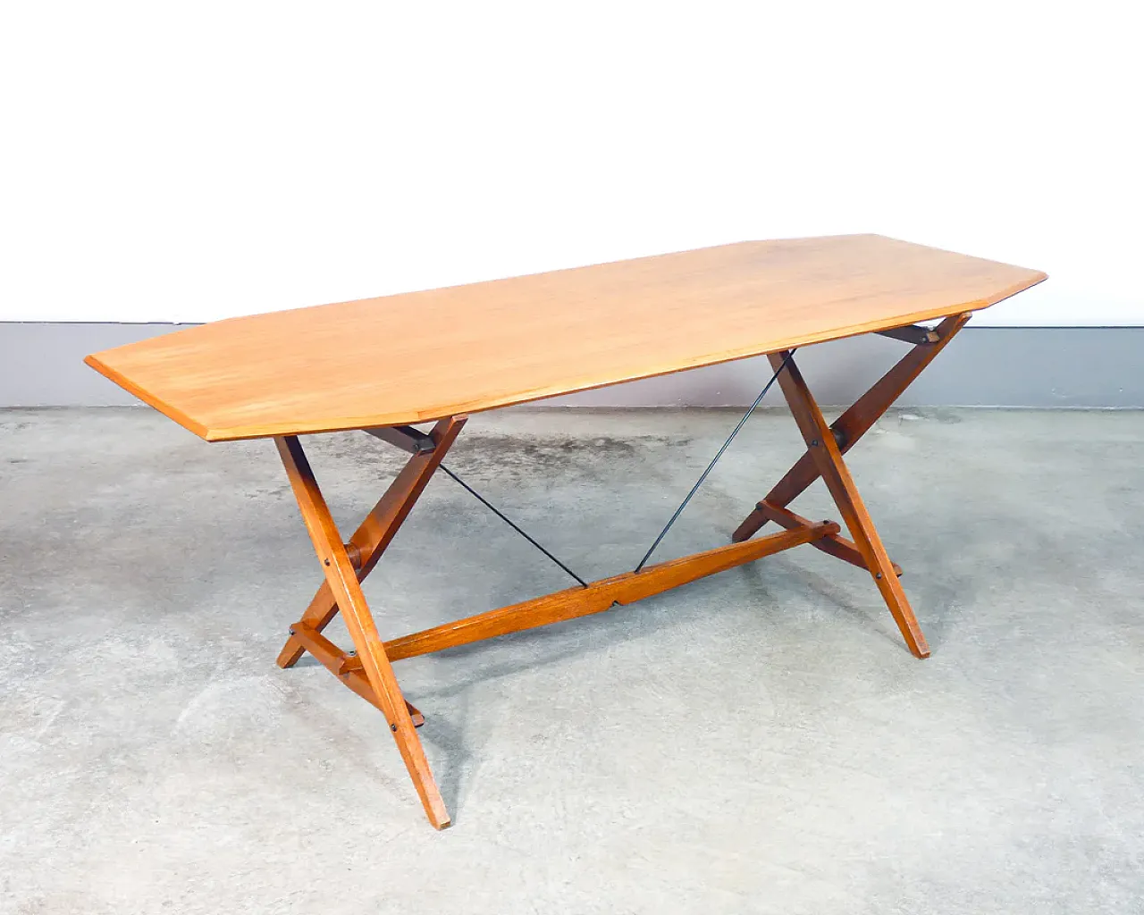 TL2 trestle table by Franco Albini in solid wood, 1950s 5