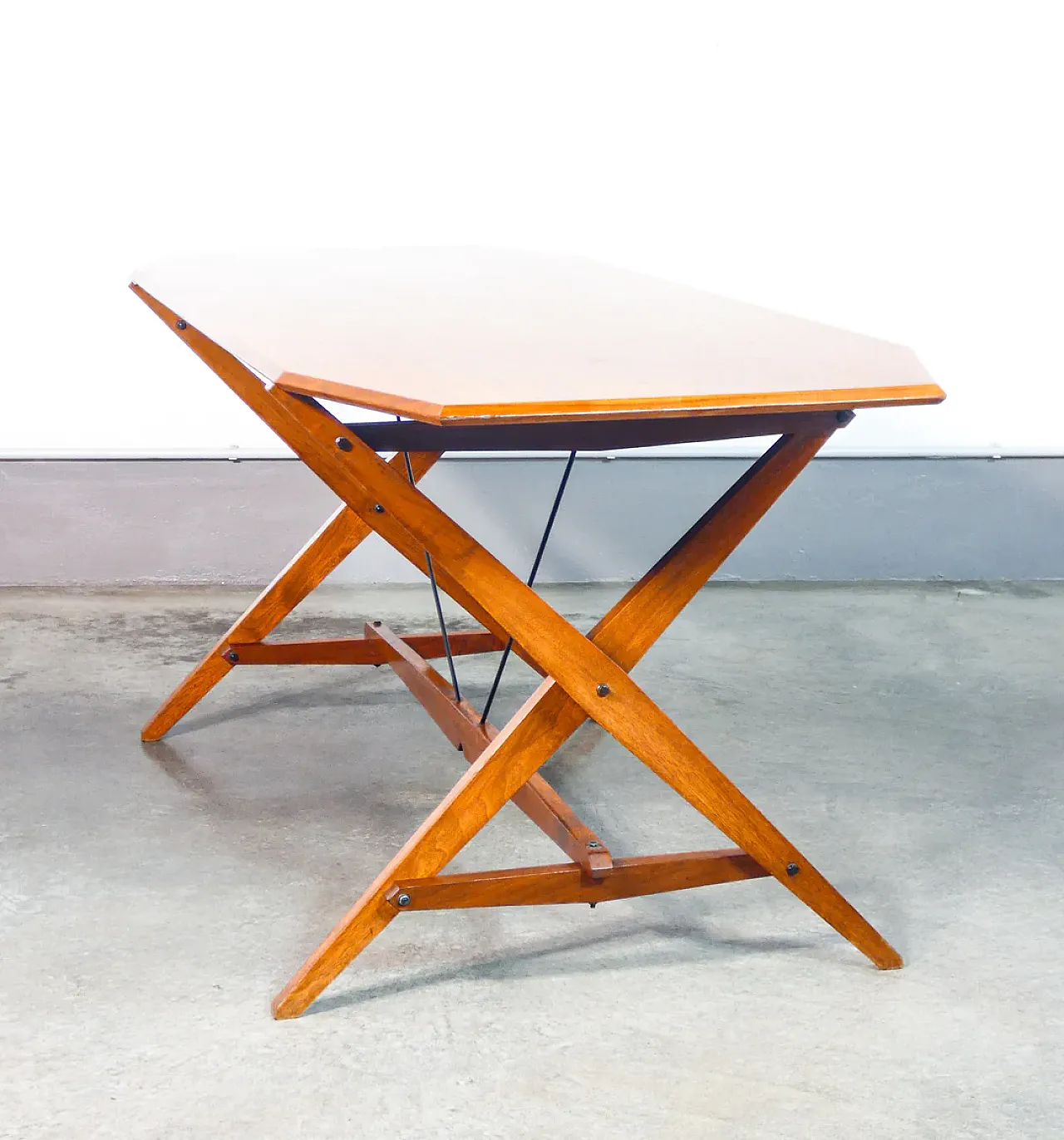 TL2 trestle table by Franco Albini in solid wood, 1950s 6