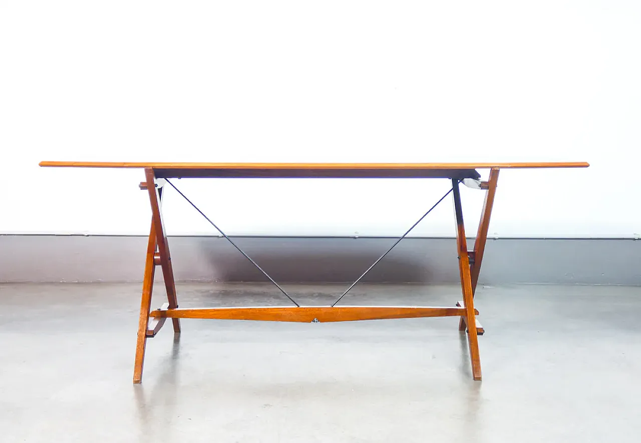 TL2 trestle table by Franco Albini in solid wood, 1950s 7