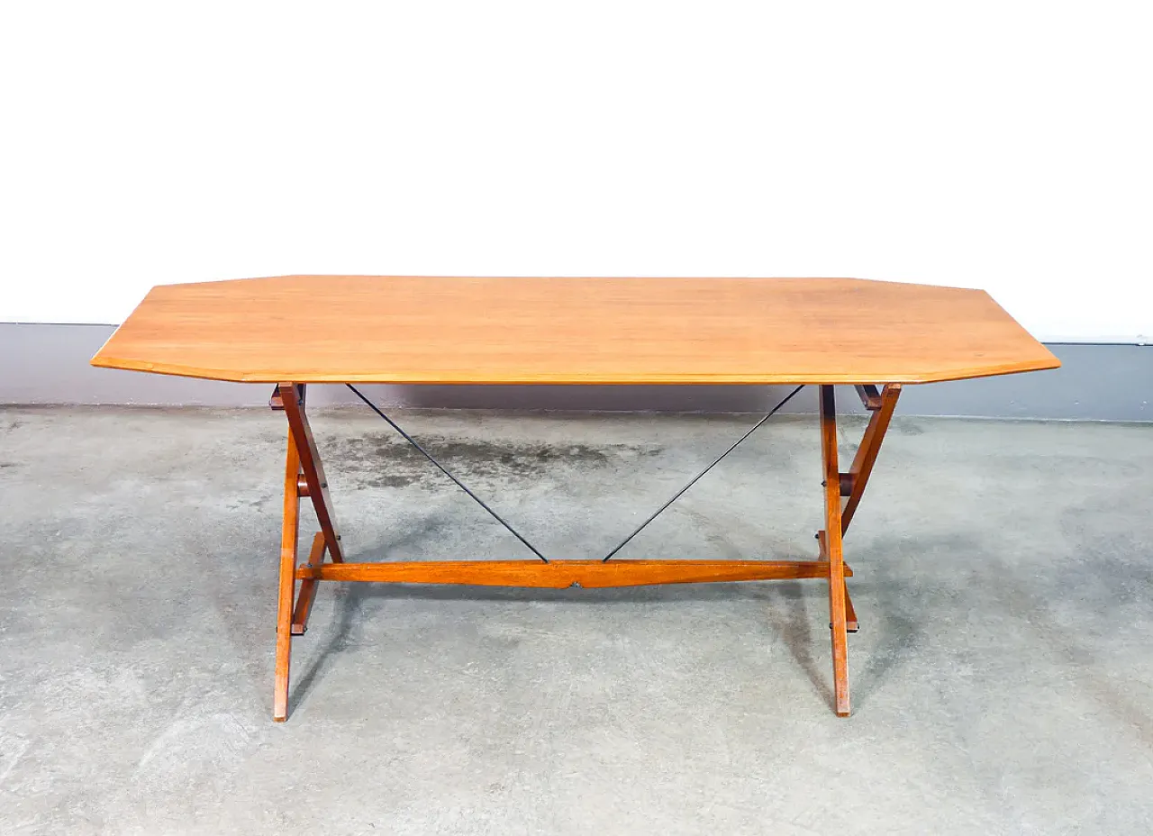 TL2 trestle table by Franco Albini in solid wood, 1950s 9