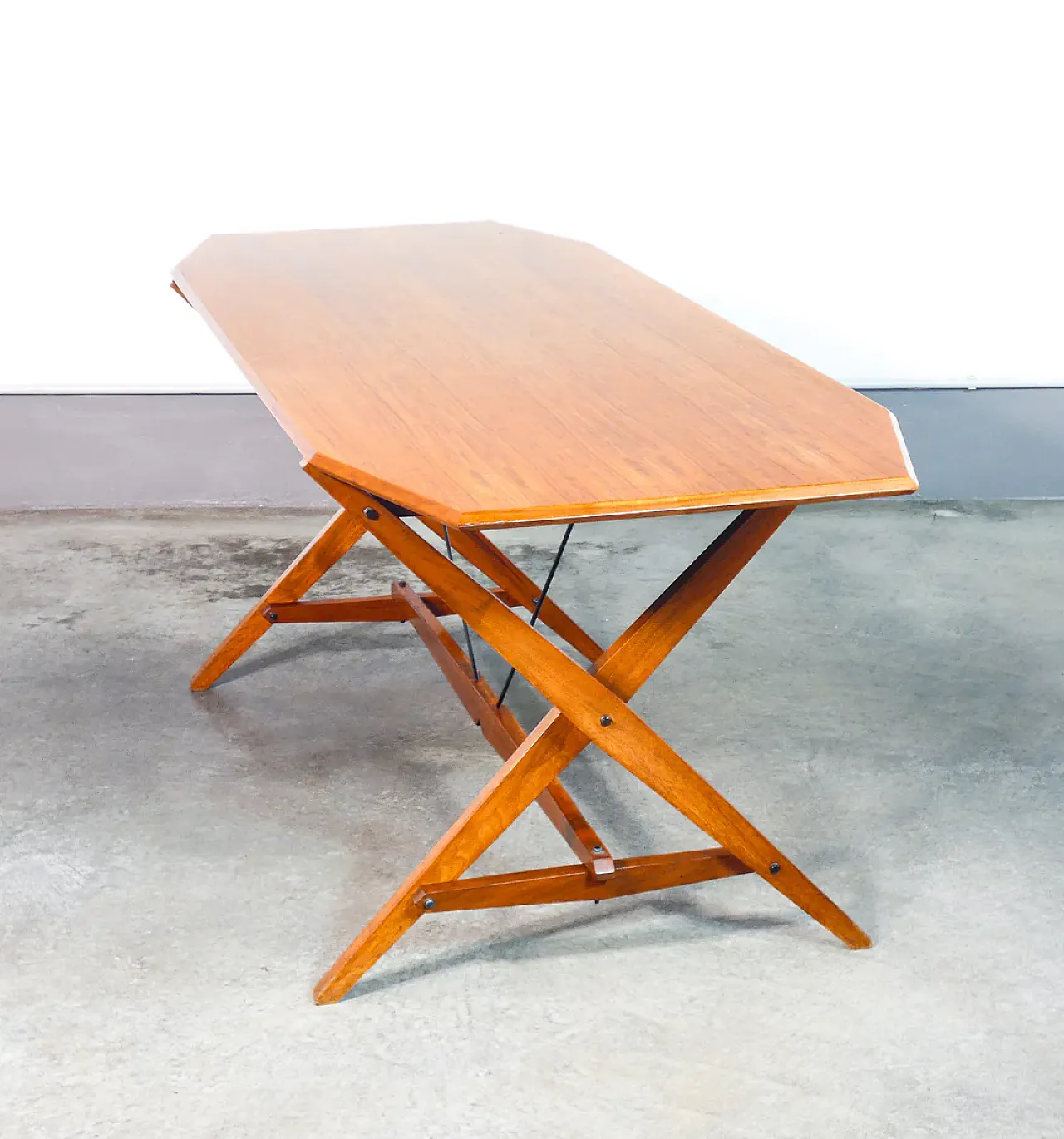 TL2 trestle table by Franco Albini in solid wood, 1950s 10
