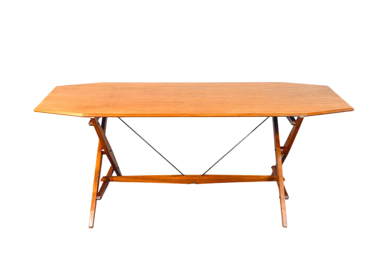 TL2 trestle table by Franco Albini in solid wood, 1950s 11