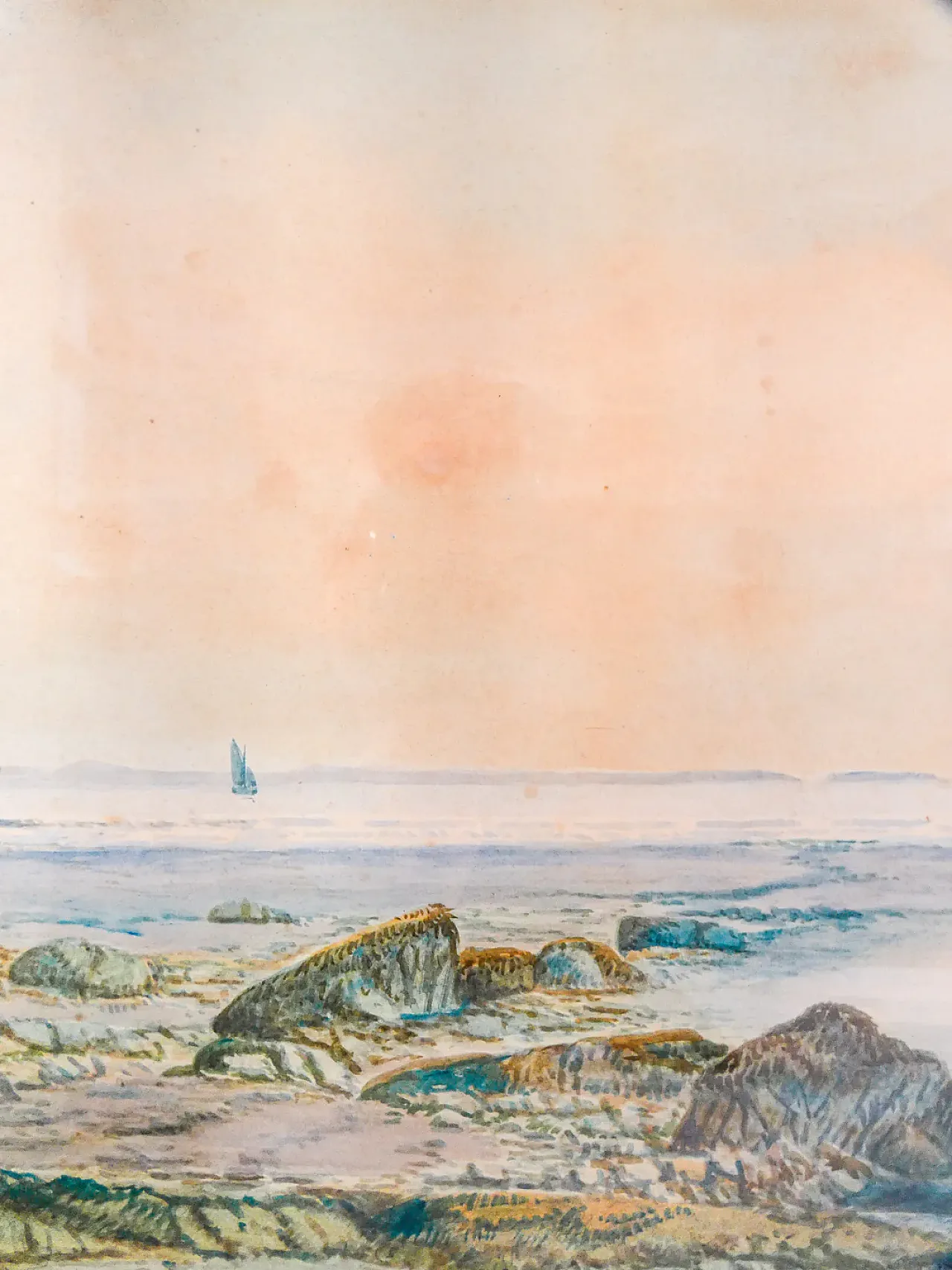 Beachcombers on the Coast of Cornwall at Low Tide di K.Sydney, '800 4