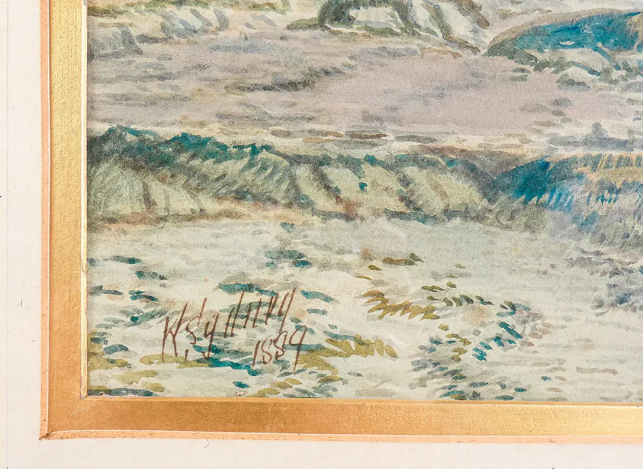 Beachcombers on the Coast of Cornwall at Low Tide di K.Sydney, '800 5