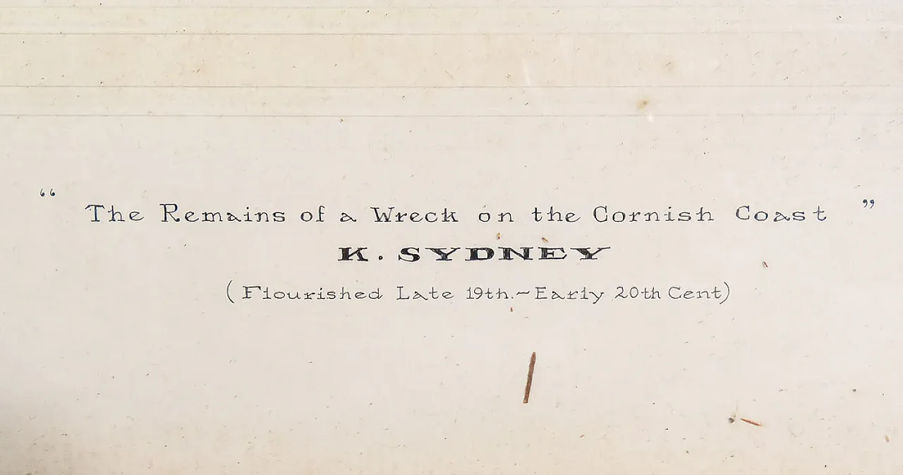 The Remains of a Wreck on the Cornish Coast di K.Sydney, '800 7