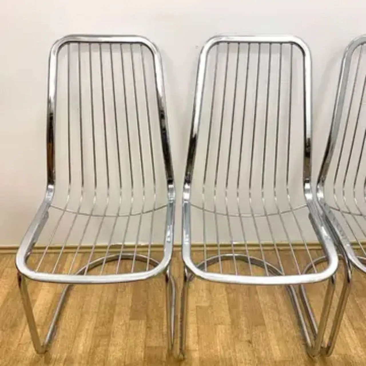 4 sedie cromate di Gastone Rinaldi, anni '70 9