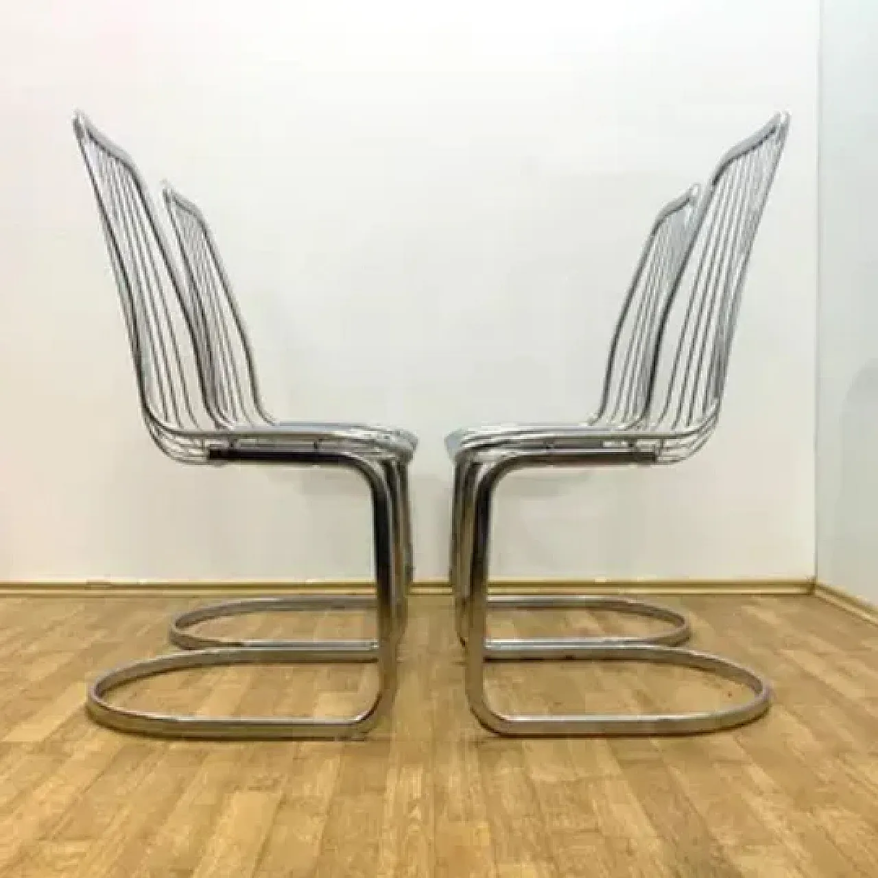 4 sedie cromate di Gastone Rinaldi, anni '70 10