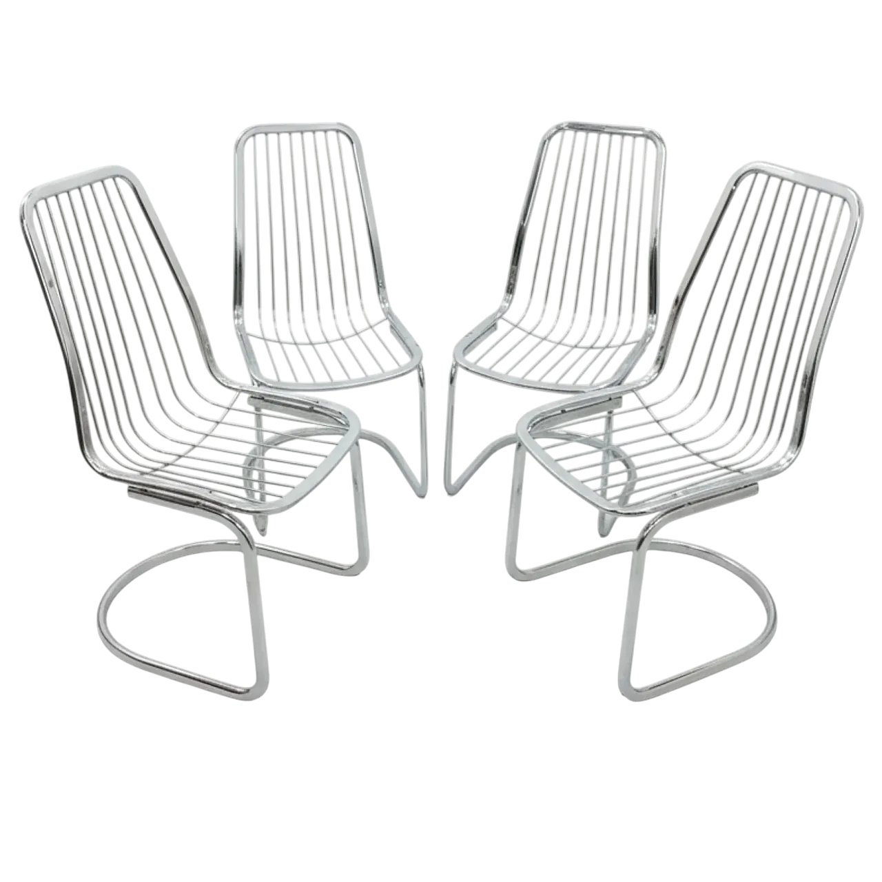 4 sedie cromate di Gastone Rinaldi, anni '70 11