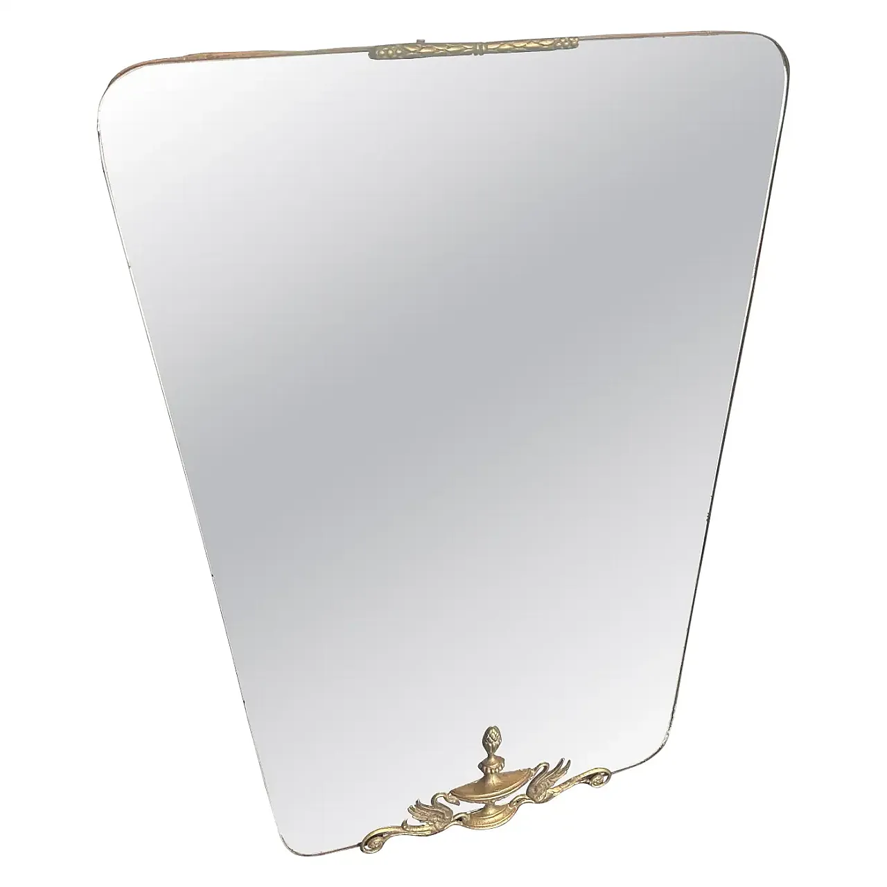 Specchio da parete Mid-Century Modern in ottone di Gio Ponti, anni '40 1