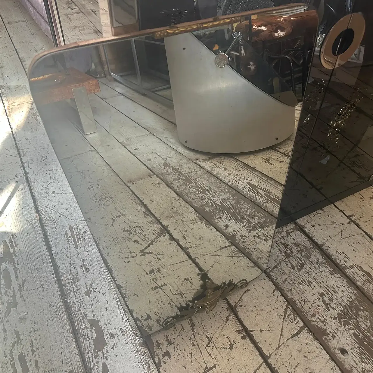 Specchio da parete Mid-Century Modern in ottone di Gio Ponti, anni '40 3