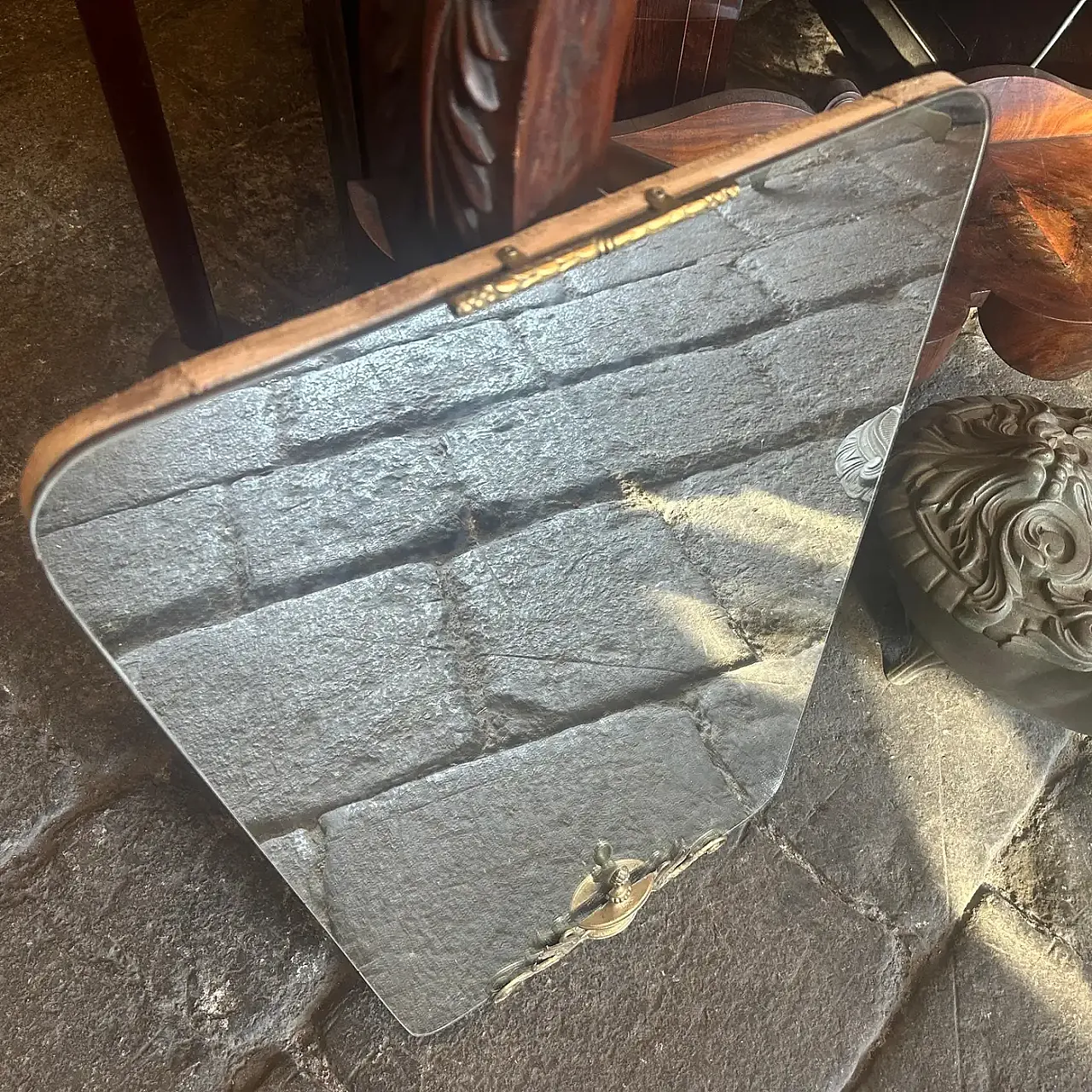 Specchio da parete Mid-Century Modern in ottone di Gio Ponti, anni '40 8