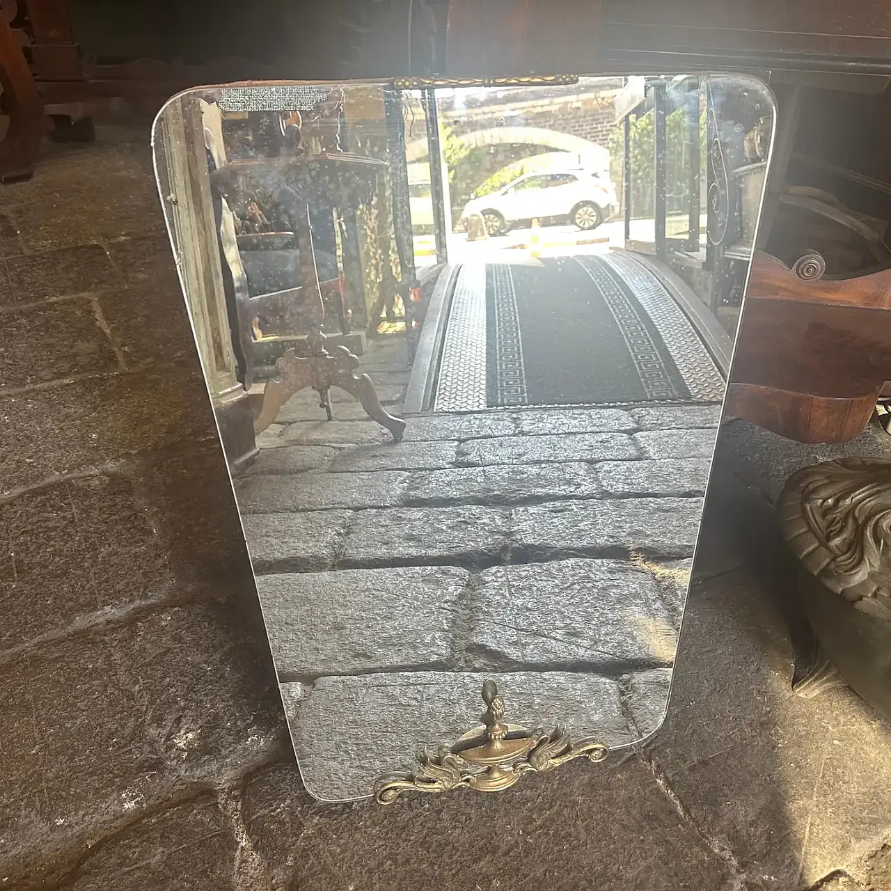 Specchio da parete Mid-Century Modern in ottone di Gio Ponti, anni '40 12