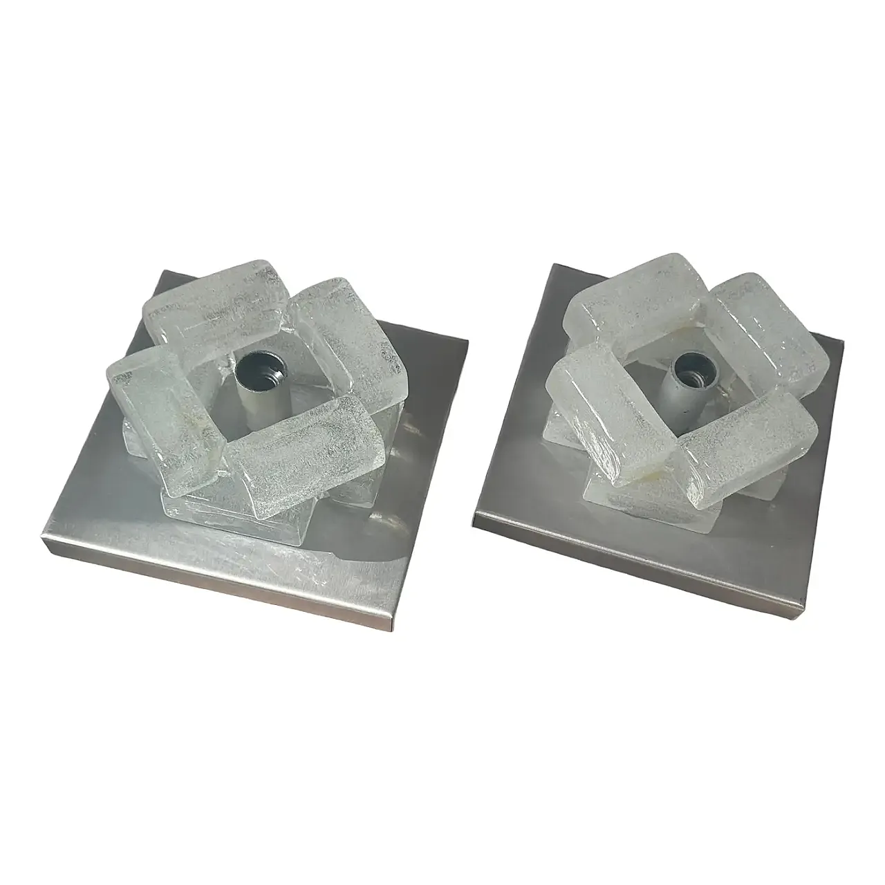 Coppia di applique in vetro di Murano di A.Poli per Poliarte, anni '70 1