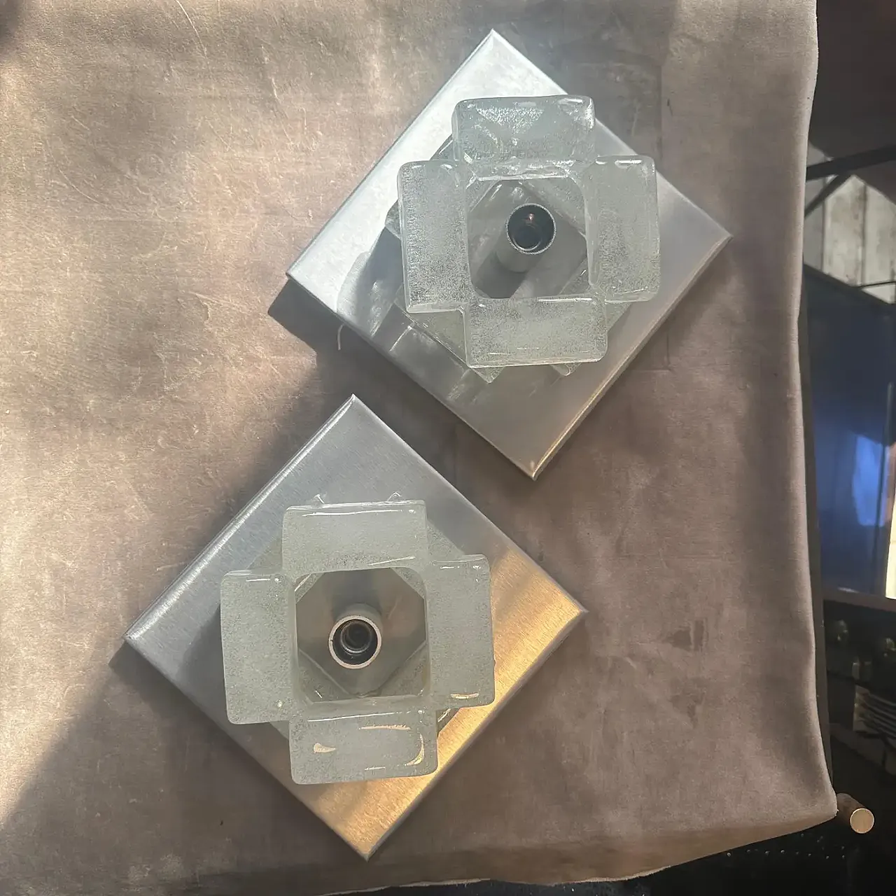 Coppia di applique in vetro di Murano di A.Poli per Poliarte, anni '70 4