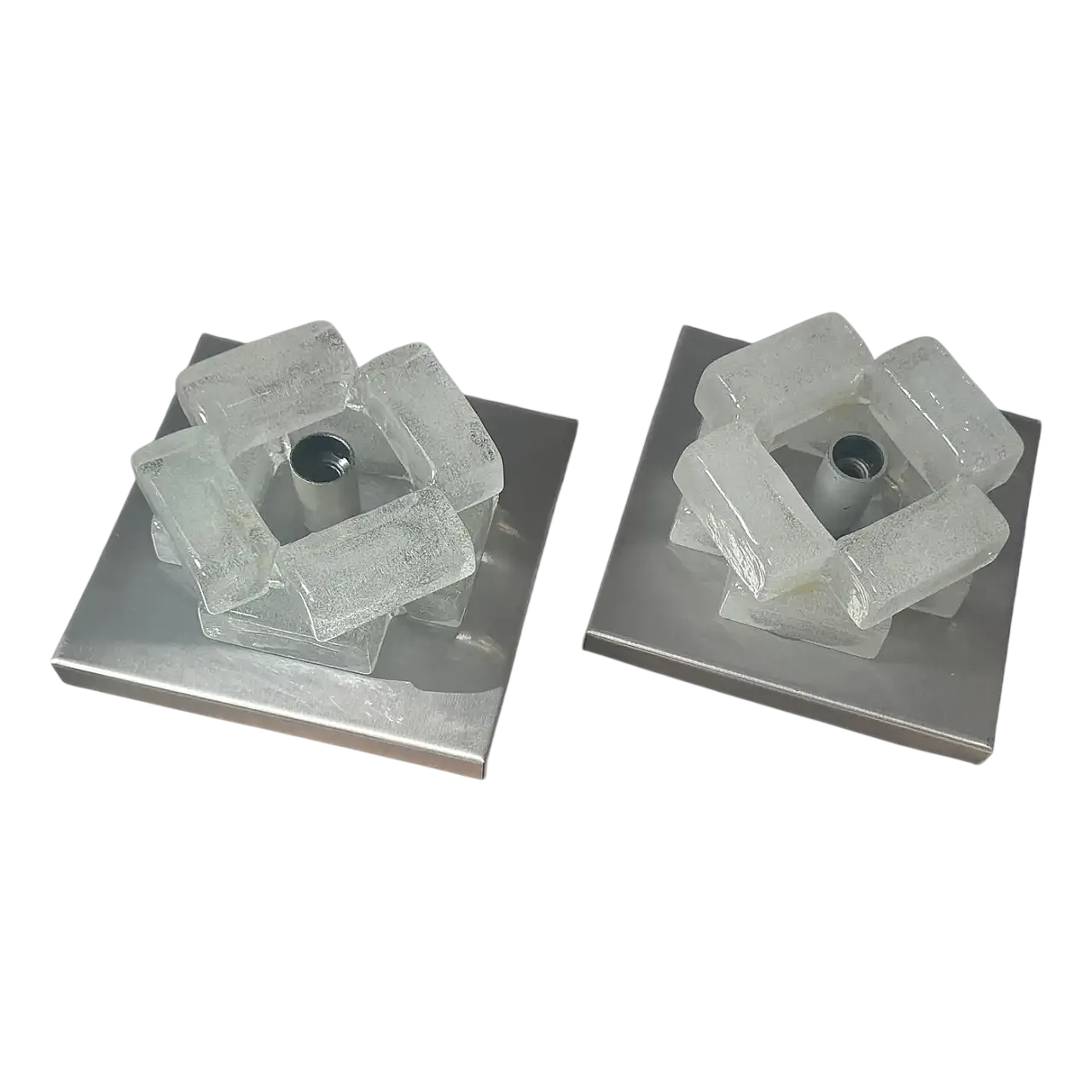 Coppia di applique in vetro di Murano di A.Poli per Poliarte, anni '70 11