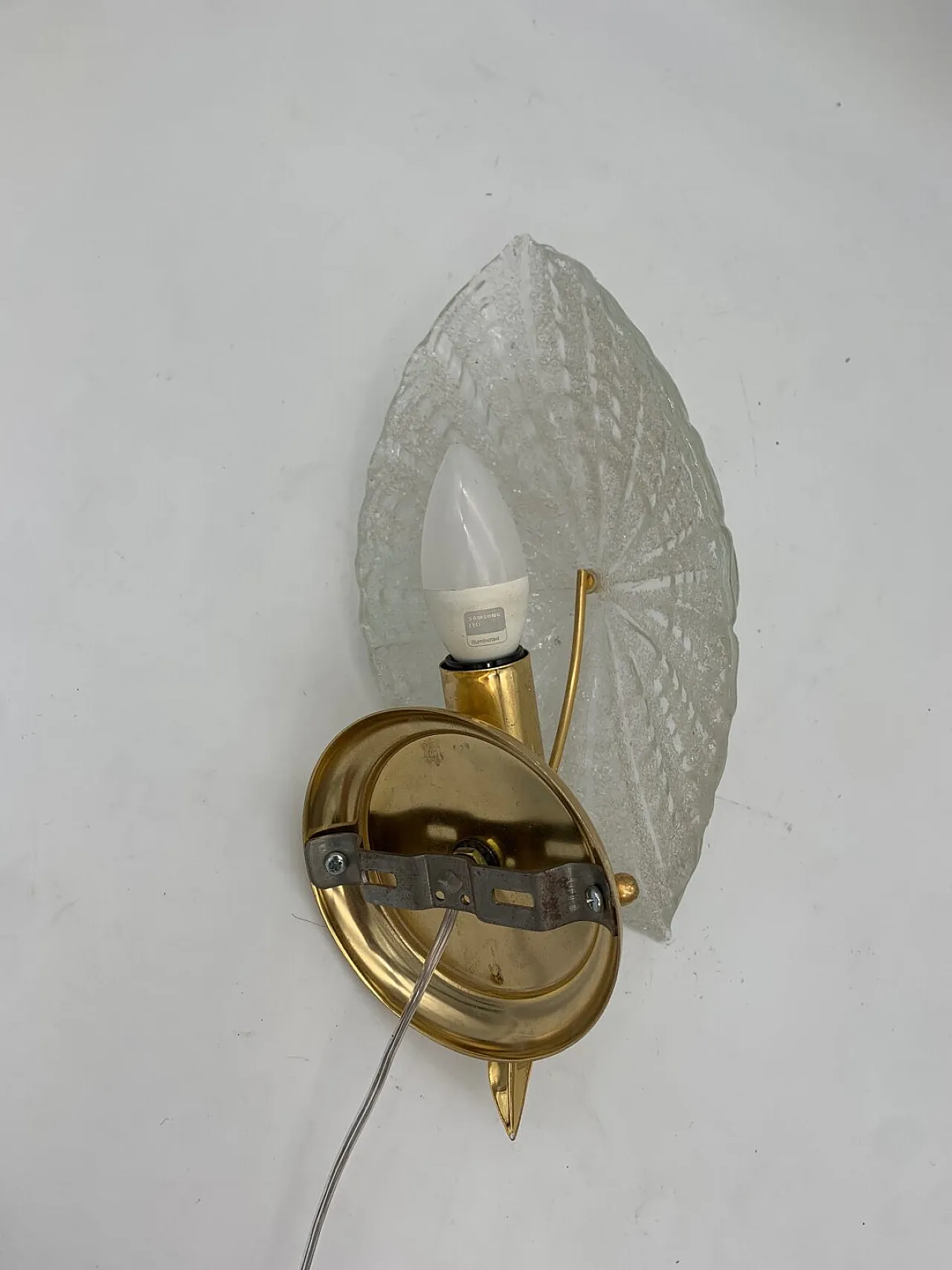 Single metal and Murano glass wall light from Italamp, 1970s 4