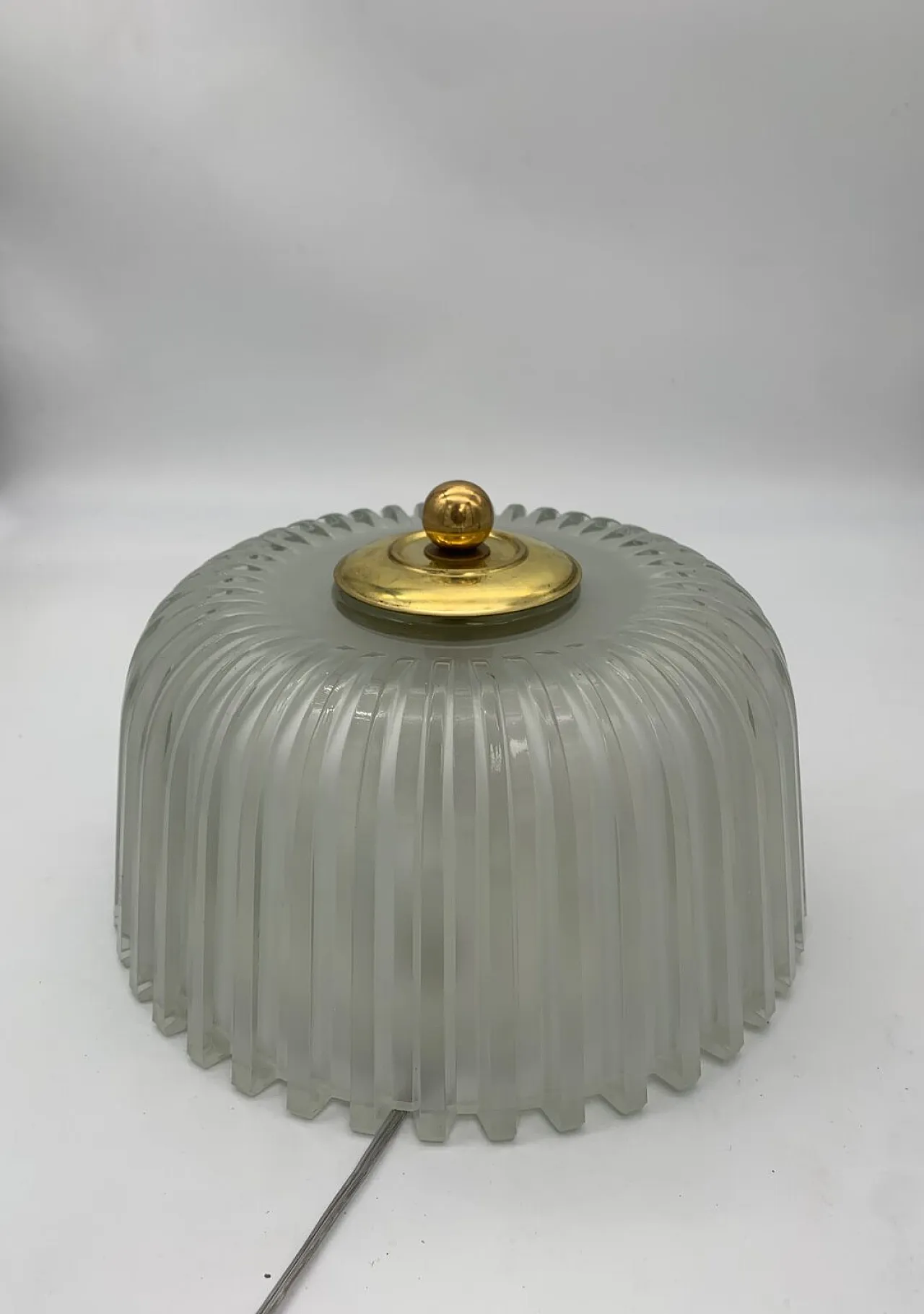Single brass and glass wall light from Seguso, 1960s 2