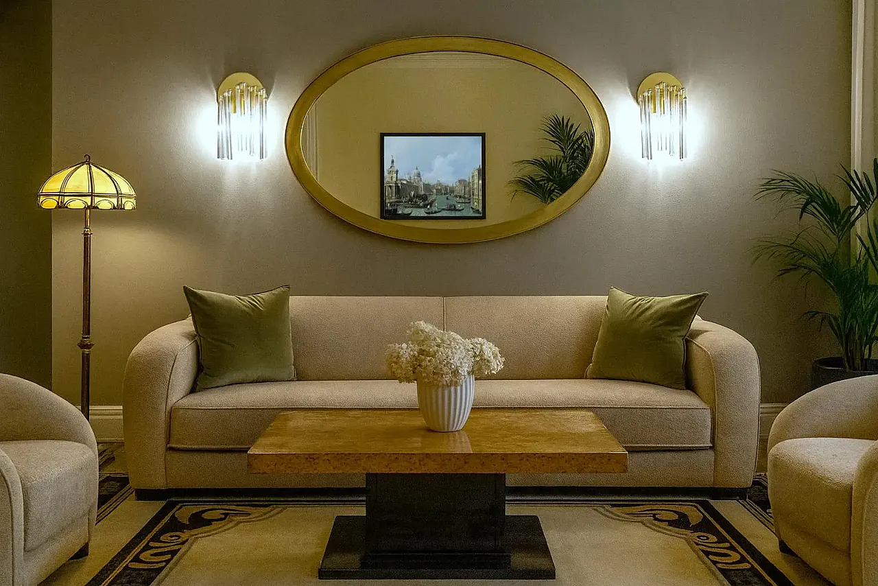 Coppia di lampade da parete Cascata in ottone e vetro di Murano, '900 4