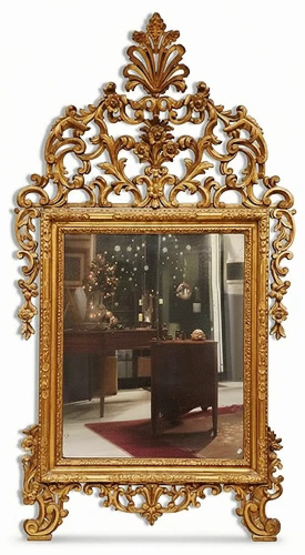 Specchiera in legno scolpito e dorato, tardo '700 1