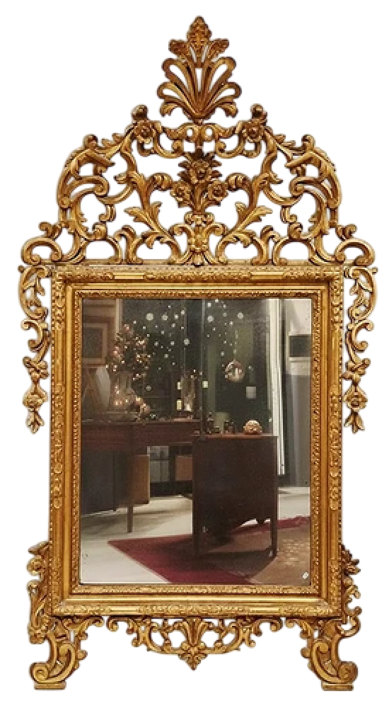Specchiera in legno scolpito e dorato, tardo '700 11