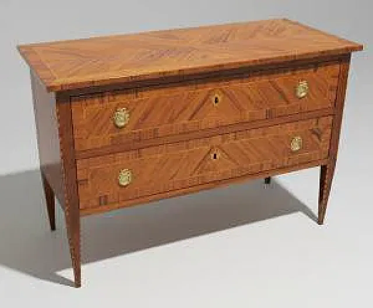 Cassettone a due cassetti in legno, '700 6