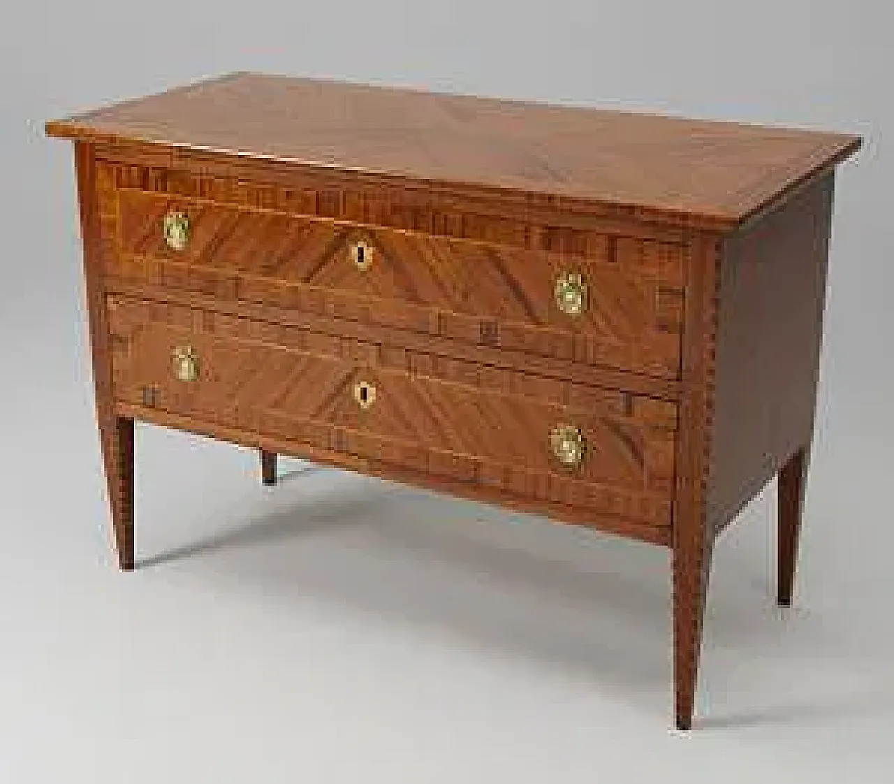 Cassettone a due cassetti in legno, '700 7