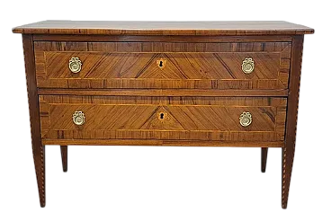 Cassettone a due cassetti in legno, '700