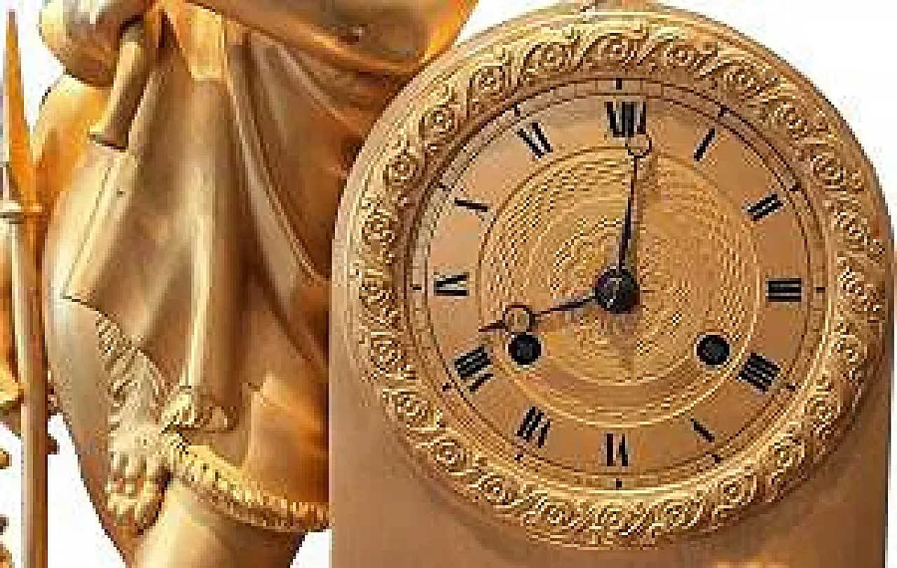 Gilded bronze pendulum clock with Diana the Huntress, 19th century 3