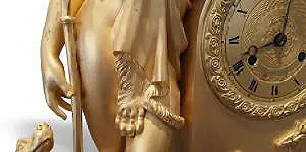 Gilded bronze pendulum clock with Diana the Huntress, 19th century 7