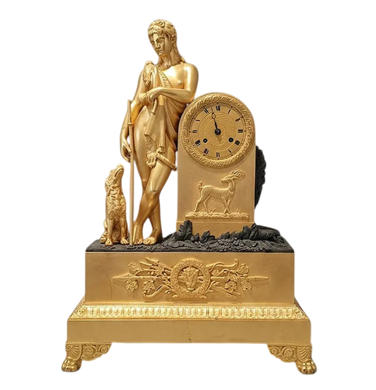 Gilded bronze pendulum clock with Diana the Huntress, 19th century 10