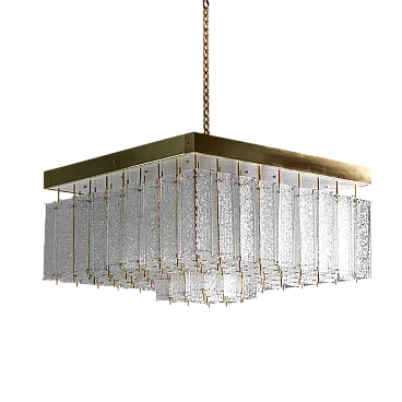 Luce boema a filo in vetro testurizzato e ottone, anni '60