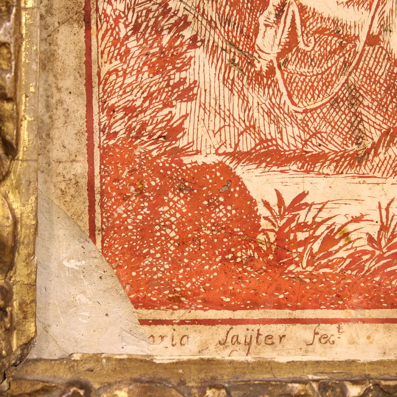 Scagliola panel on slate signed Sayter and dated, 1749 9