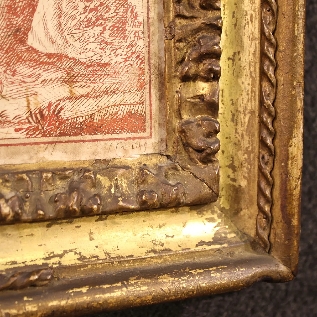 Scagliola panel on slate signed Sayter and dated, 1749 12