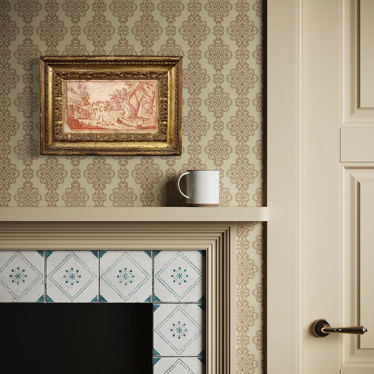 Scagliola panel on slate signed Sayter and dated, 1749 13