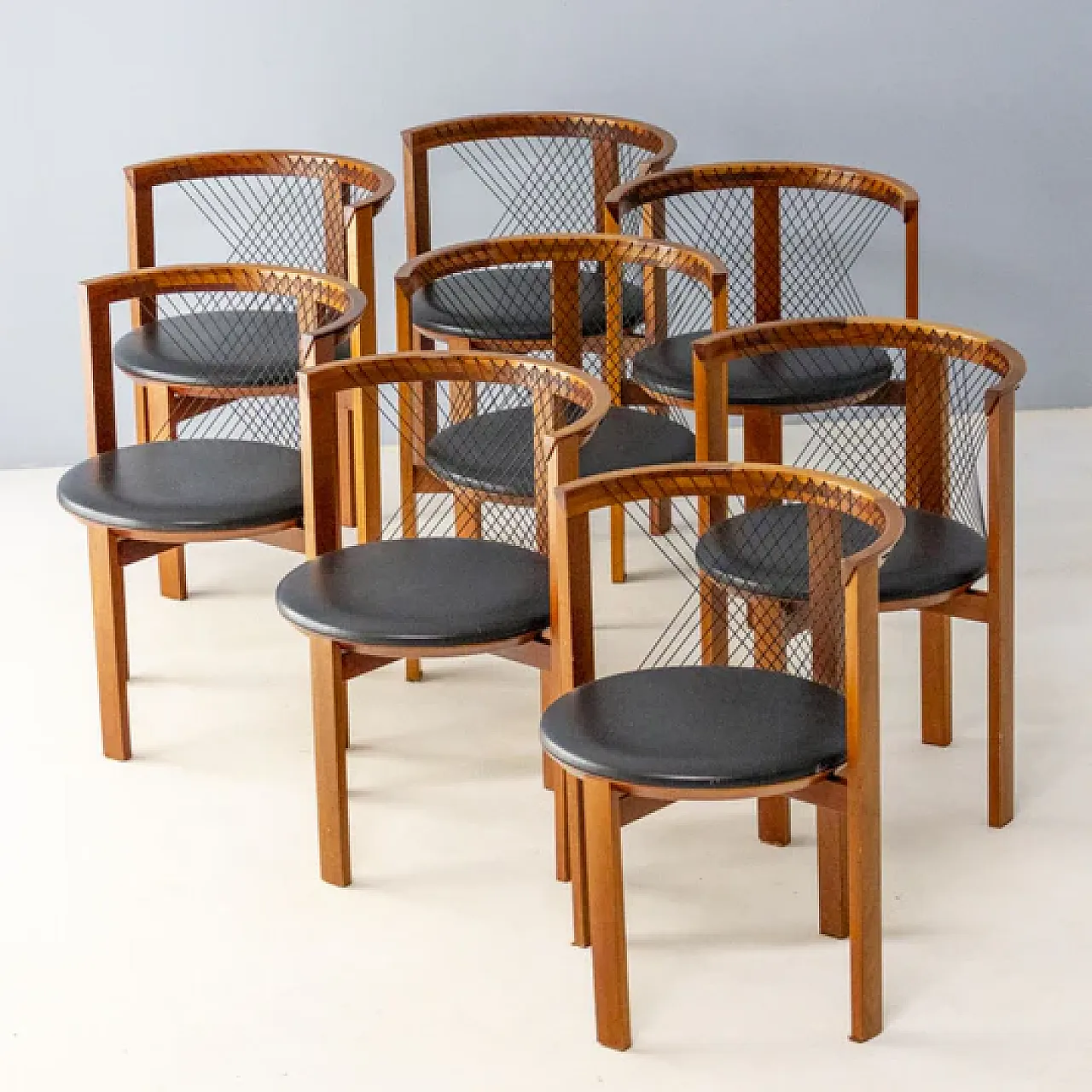 8 String chairs by Neils Jørgen Haugesen for Tranekaer, 1980s 1