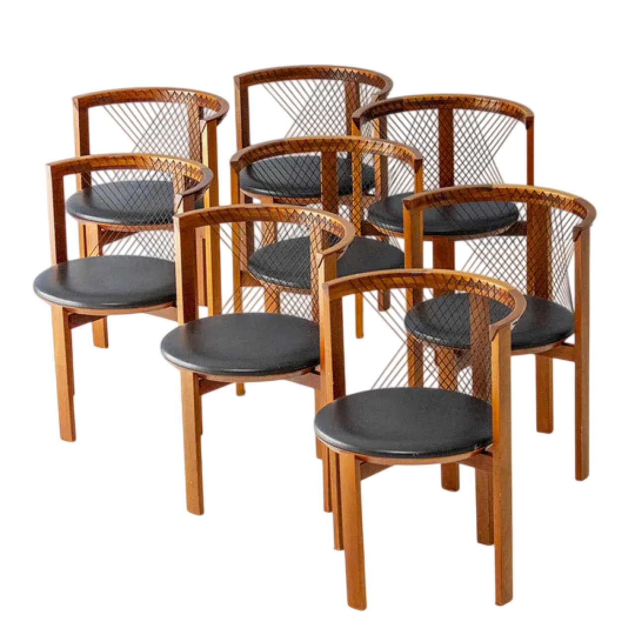 8 String chairs by Neils Jørgen Haugesen for Tranekaer, 1980s 11