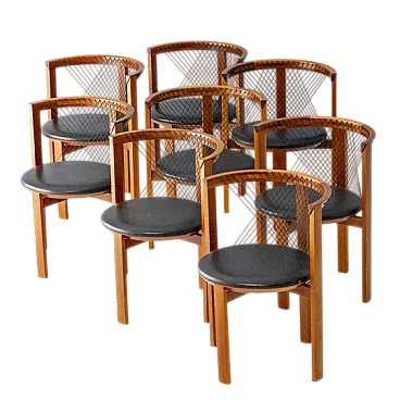 8 Sedie a corda di Neils Jørgen Haugesen per Tranekaer, anni '80