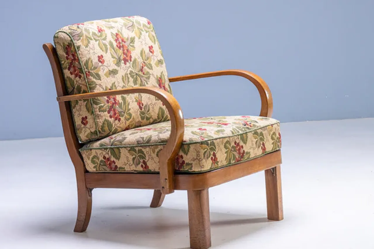 Coppia di poltrone Thonet, struttura in legno curvato, anni '40 3