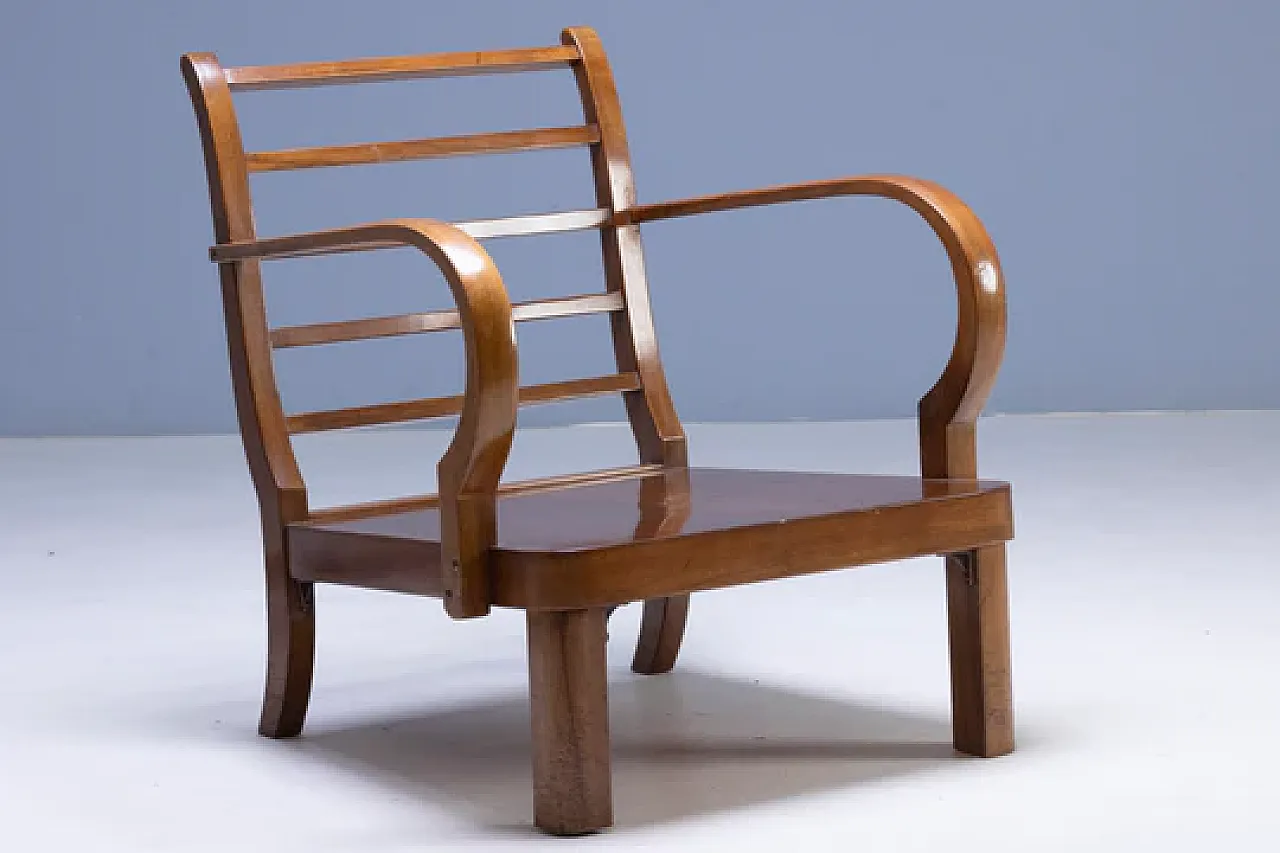 Coppia di poltrone Thonet, struttura in legno curvato, anni '40 4