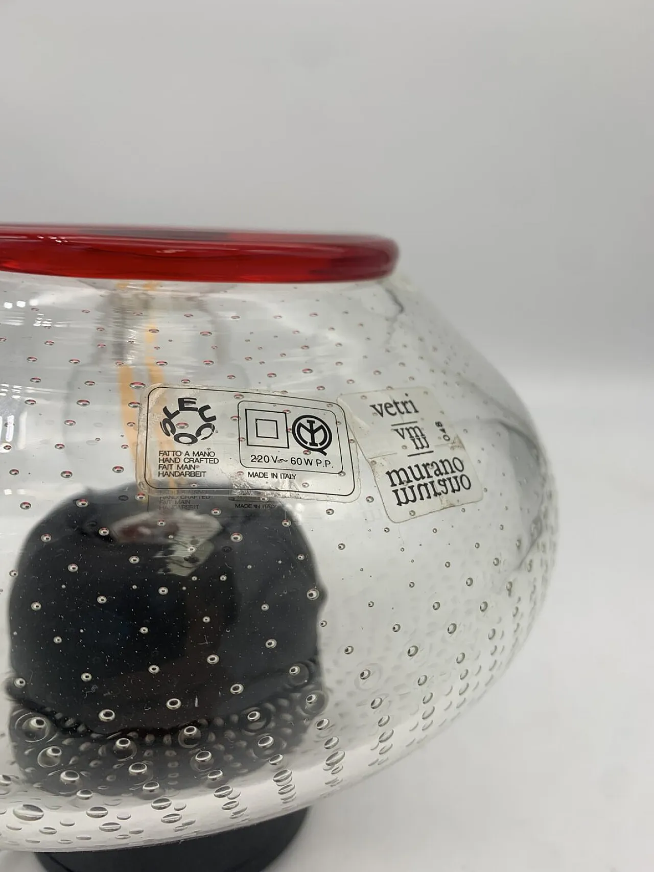 Leucos glass and plastic ceiling light, 1970s 1