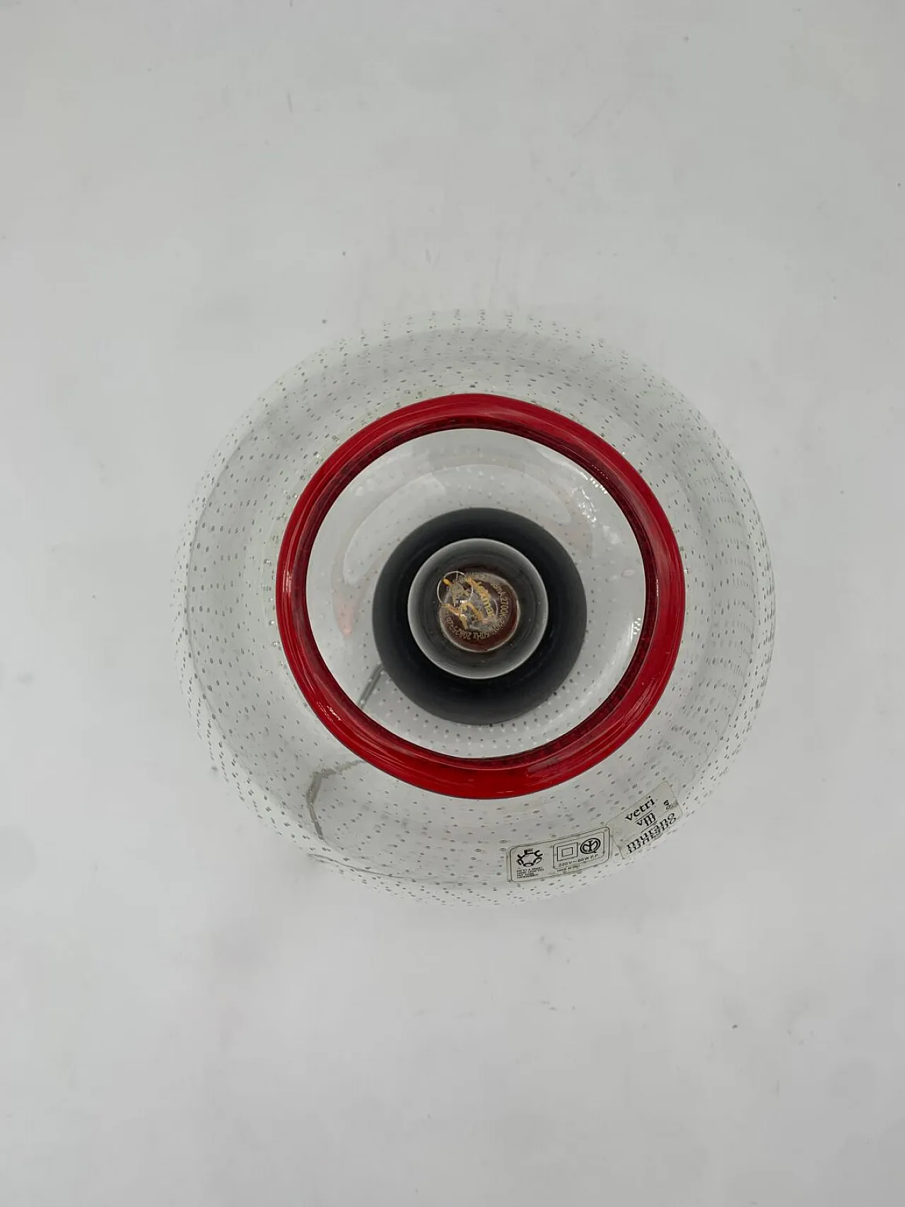 Leucos glass and plastic ceiling light, 1970s 2