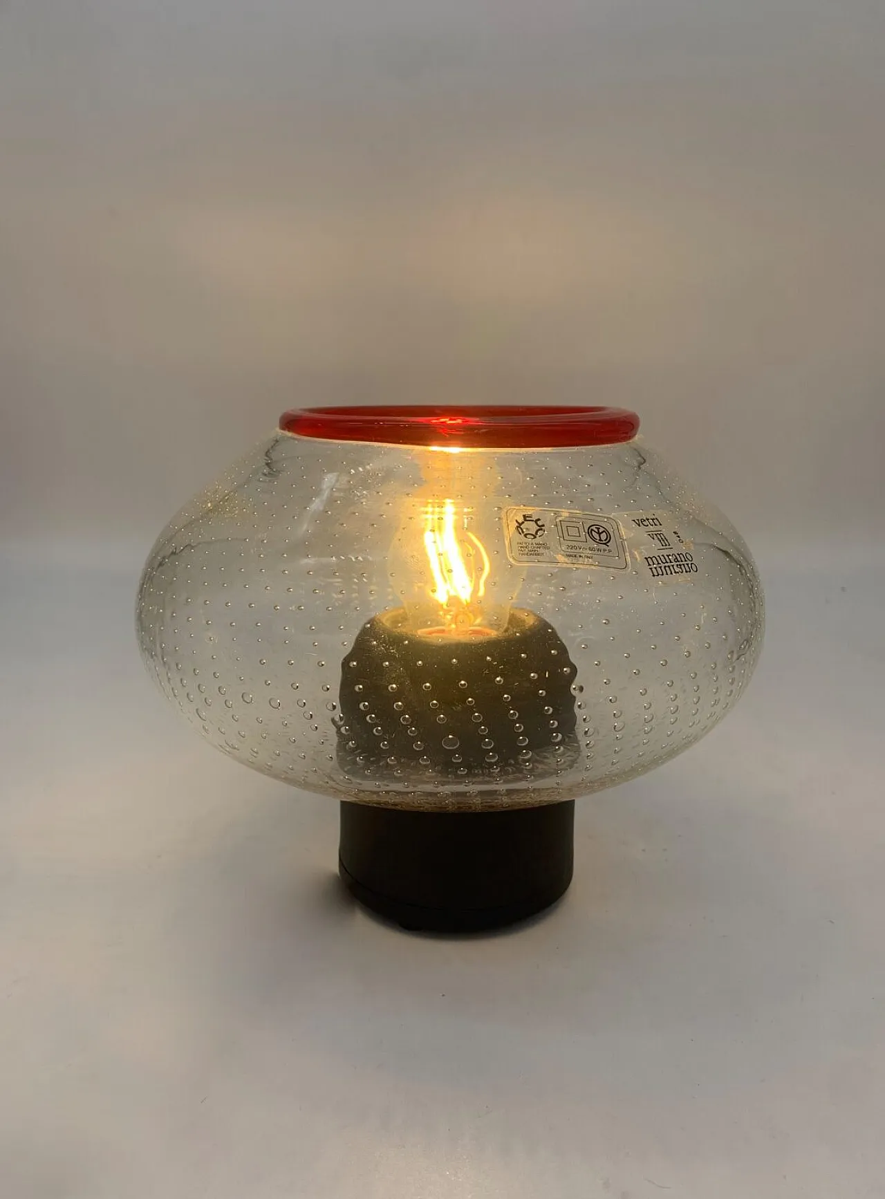 Leucos glass and plastic ceiling light, 1970s 3