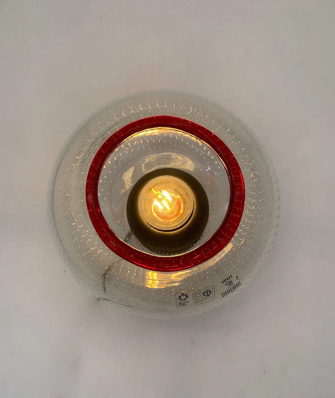 Leucos glass and plastic ceiling light, 1970s 5