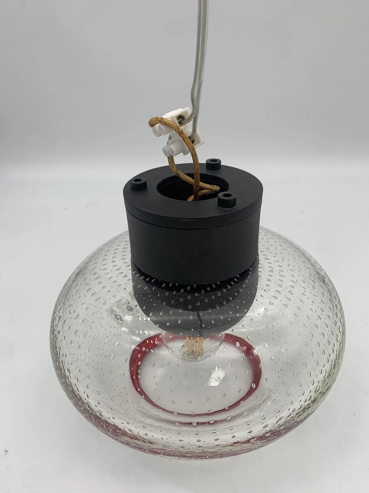 Leucos glass and plastic ceiling light, 1970s 6