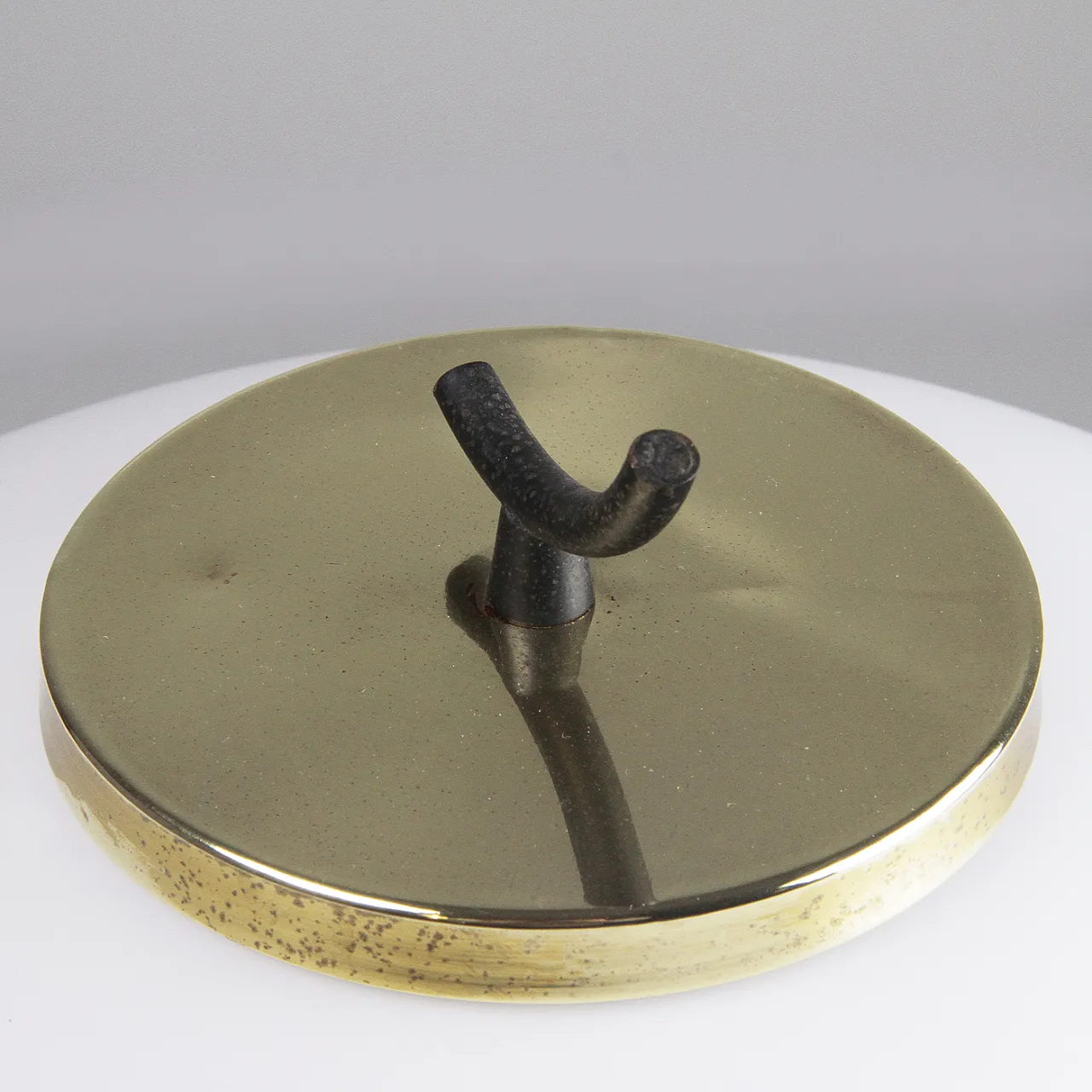 Stilnovo style opaline and brass glass floor lamp, 1950s 8